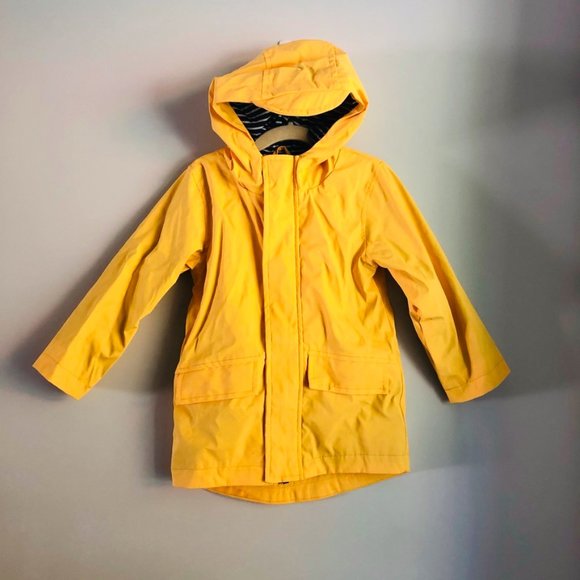 yellow raincoat striped lining